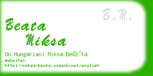 beata miksa business card